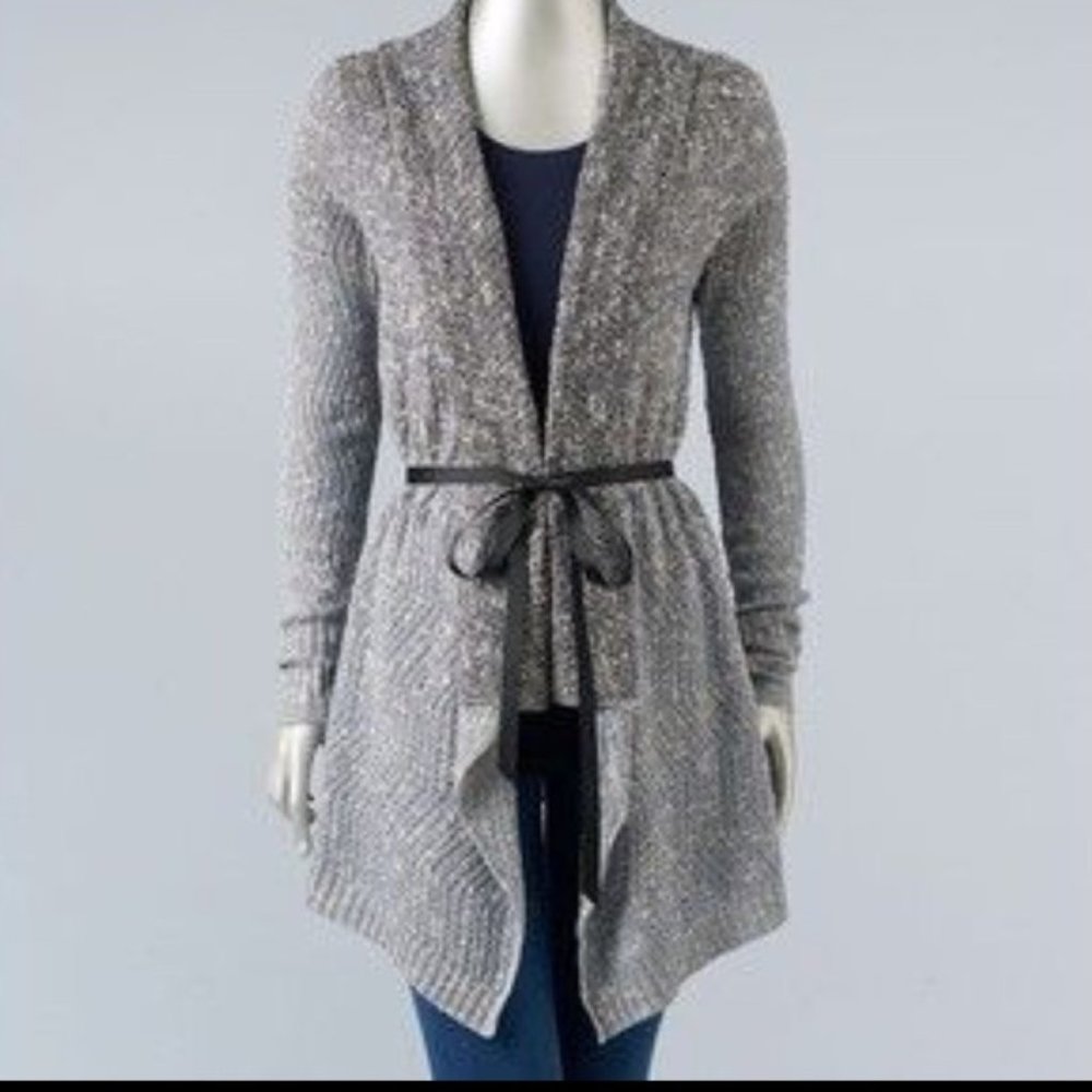 Womens Simply Vera Wang Boucle Ombre Cardigan